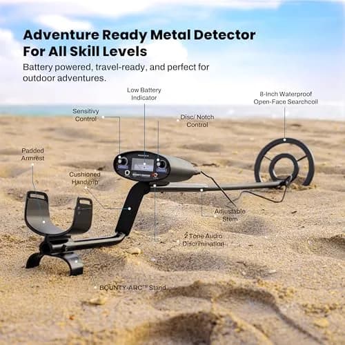 Bounty Hunter Tracker IV Metal Detector with Pinpointer, 8" Waterproof Coil, 3 Modes | 2.8 lb Lightweight for Adults & Kids thumbnail 8