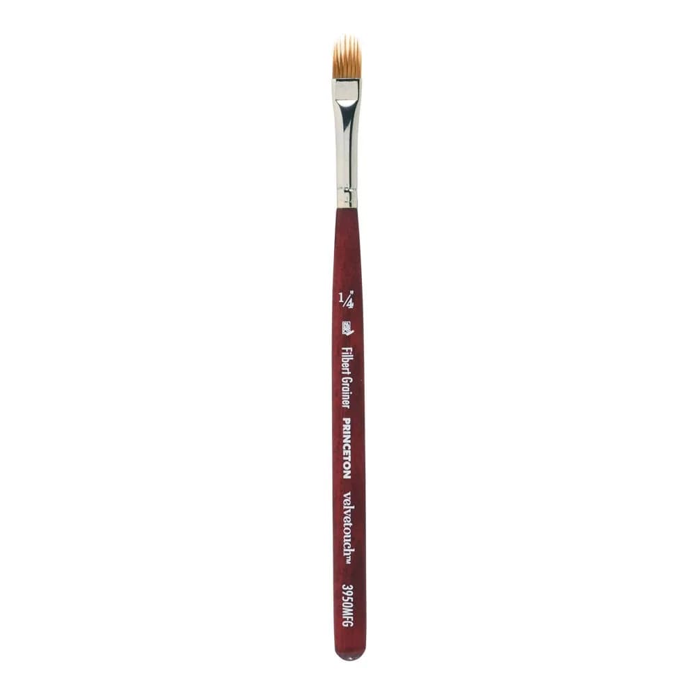 Princeton Velvetouch Artiste Mini Filbert Grainer 1/4 Inch | Luxury Synthetic for Acrylic Watercolor Oil — Mini- Filbert Grainer, 1/4 Inch