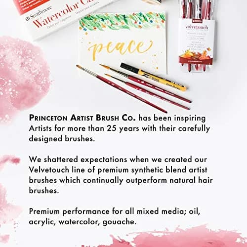 Princeton Velvetouch Artiste, Series 3950 Long Round Size 2 | Luxury Synthetic Brush for Acrylic, Watercolor & Oil thumbnail 6