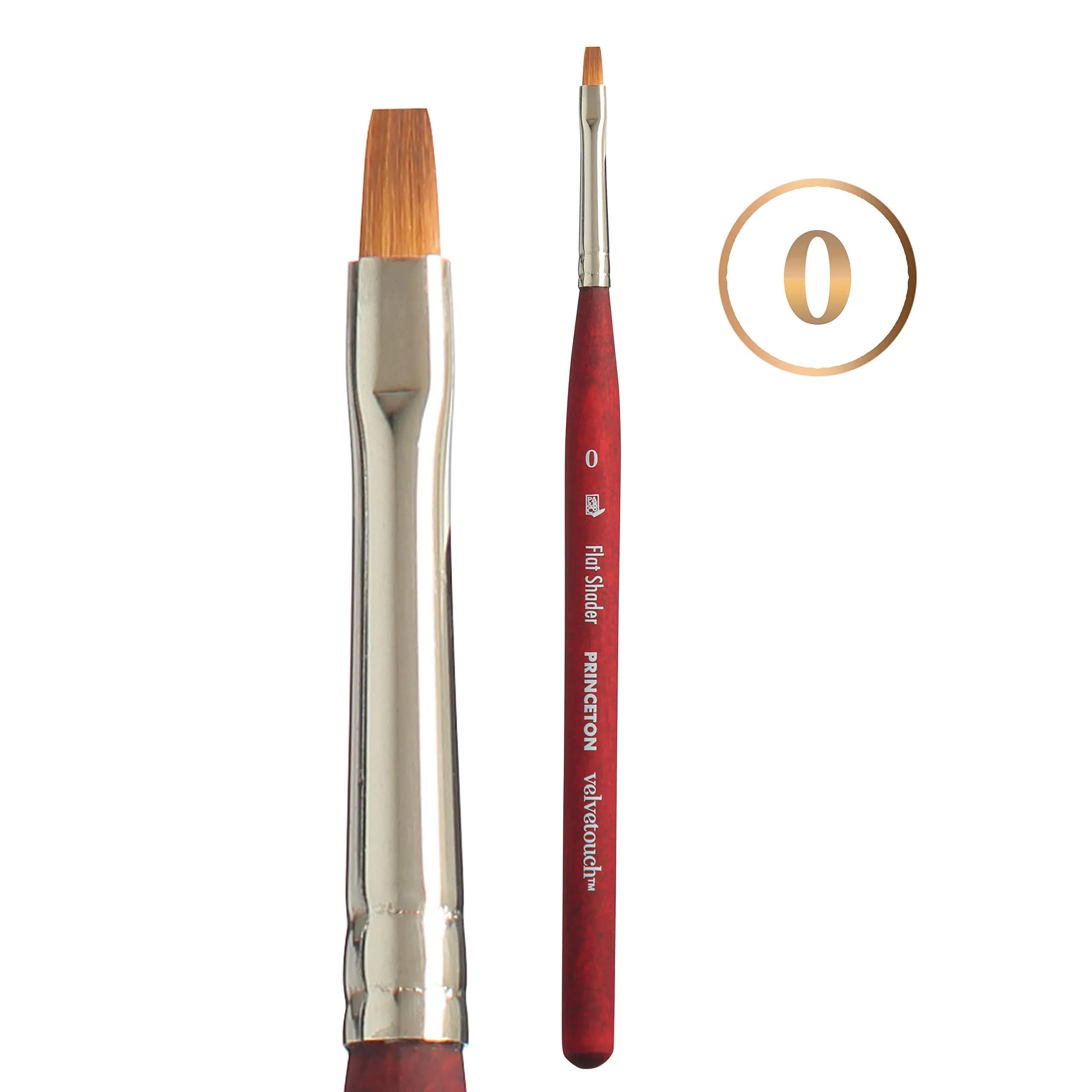 Princeton Velvetouch Artiste Series 3950 Mini Flat Shader Brush 0 | Luxury Synthetic Mixed-Media Artist Brush — Mini- Flat Shader, 0