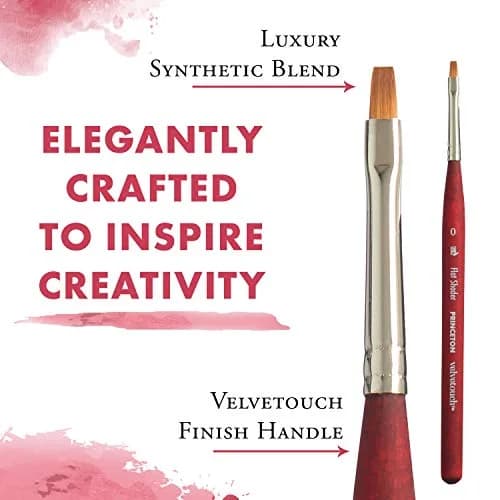 Princeton Velvetouch Artiste Series 3950 Mini Flat Shader Brush 0 | Luxury Synthetic Mixed-Media Artist Brush thumbnail 4