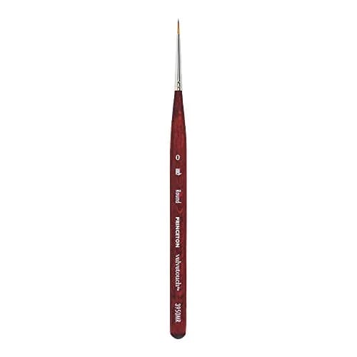 Princeton Velvetouch Mini Round Brush Size 0 | Synthetic, Short Handle, Fine Detailing thumbnail 1