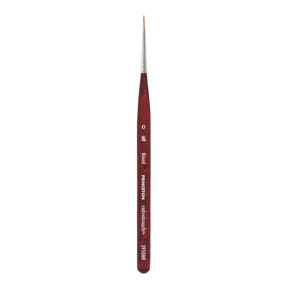 Princeton Velvetouch Mini Round Brush Size 0 | Synthetic, Short Handle, Fine Detailing - main product image