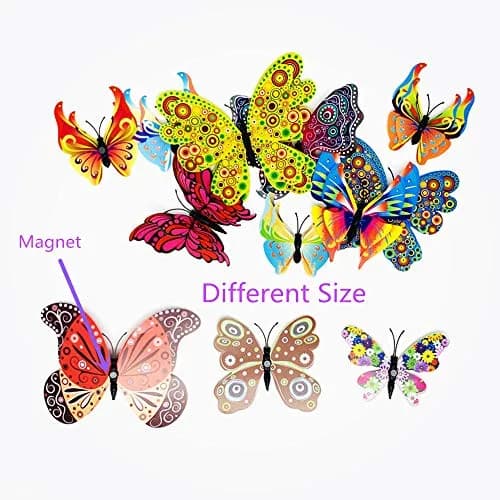Koolemon 12PCS 3D Butterfly Fridge Magnets Wall Sticker | Home Decor & Party Gift thumbnail 3