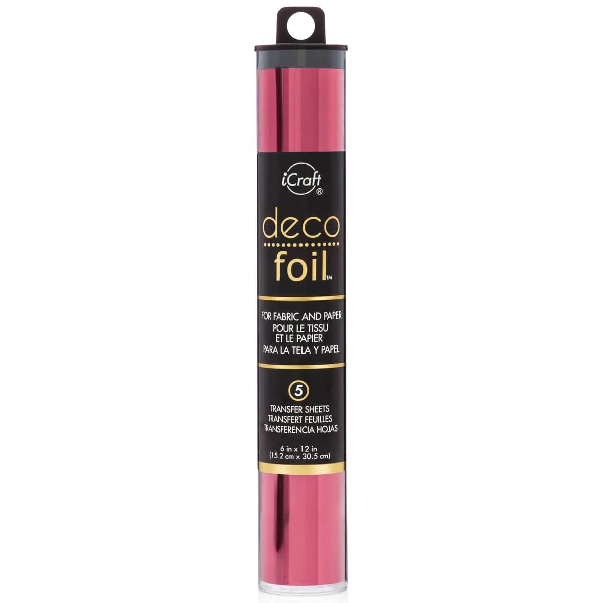 iCraft Deco Foil Transfer Sheets Wild Cherry 6" x 12" (5 Sheets) | Acid-Free Metallic Craft Foil — Wild Cherry