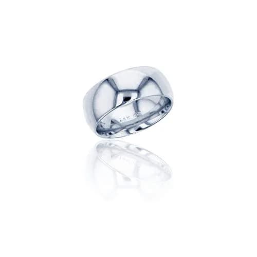 DECADENCE 14K White Gold Wedding Band 8mm | Solid Italian Craftsmanship, Hypoallergenic, Size 12 thumbnail 1