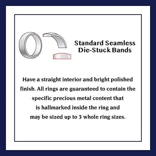 DECADENCE 14K White Gold Wedding Band 8mm | Solid Italian Craftsmanship, Hypoallergenic, Size 12 thumbnail 4