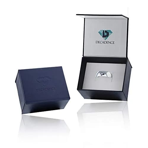 DECADENCE 14K White Gold Wedding Band 8mm | Solid Italian Craftsmanship, Hypoallergenic, Size 12 thumbnail 2