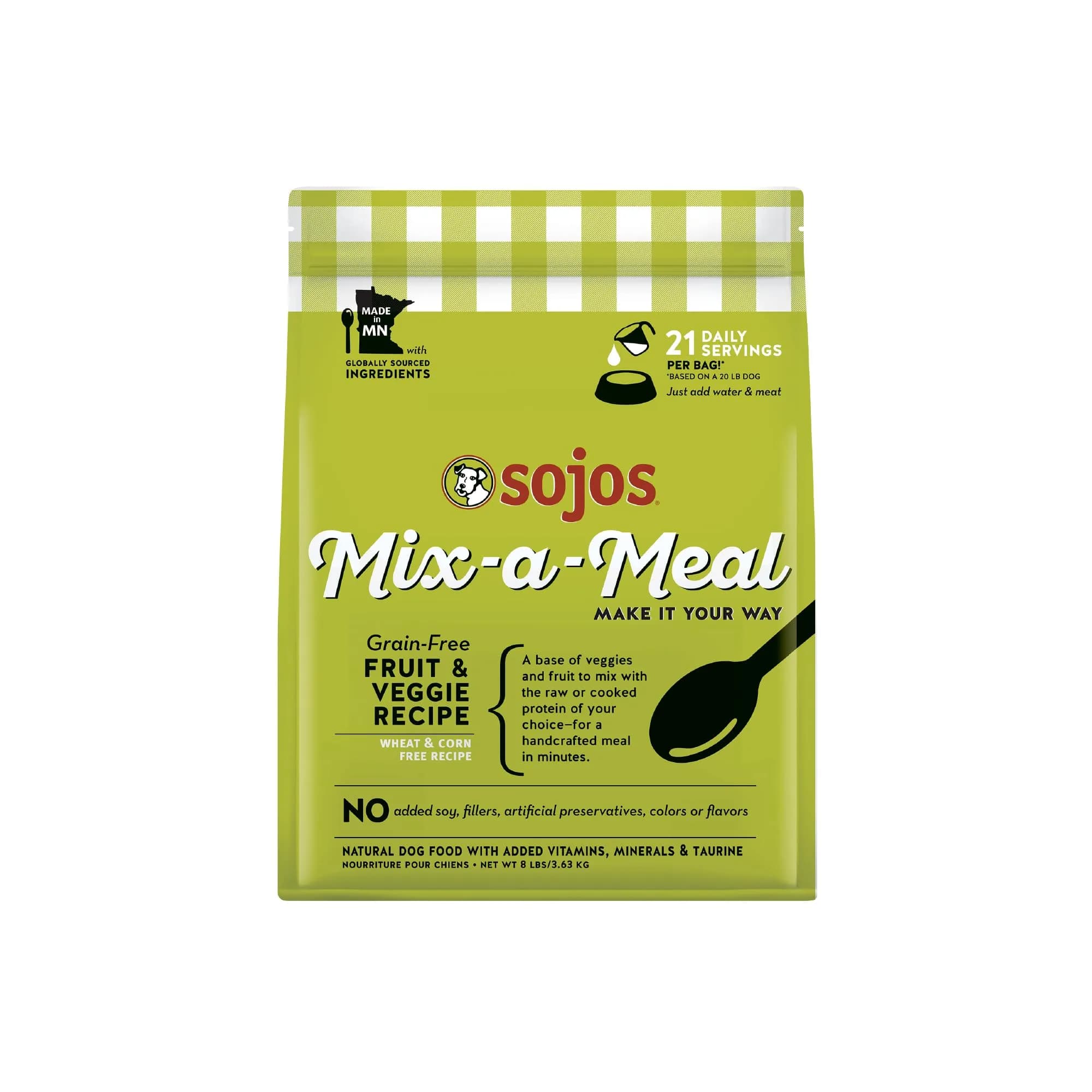 Sojos Natural 8 lb (3.63 kg) Grain-Free Pre-Mix Dog Food | Mix Your Own Raw Meals — 8 Pound