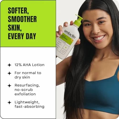 AmLactin Daily Nourish Body Lotion 400ml (14.1 oz) | Exfoliates & Moisturizes for Dry Skin thumbnail 2