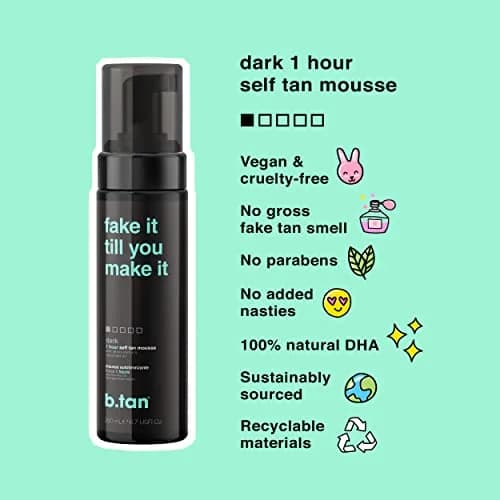 B.TAN Fake It Till You Make It Dark Self Tanner Mousse 200ml (6.7 Fl Oz) | Express 1-Hour Sunless Tanning Foam thumbnail 3