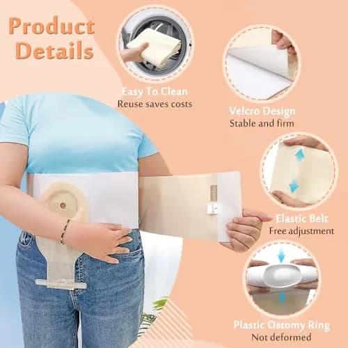 Mybow Ostomy Belt Hernia Support for Men & Women, XL 40-43 Inch Waist | Post-Operative Abdominal Binder thumbnail 5