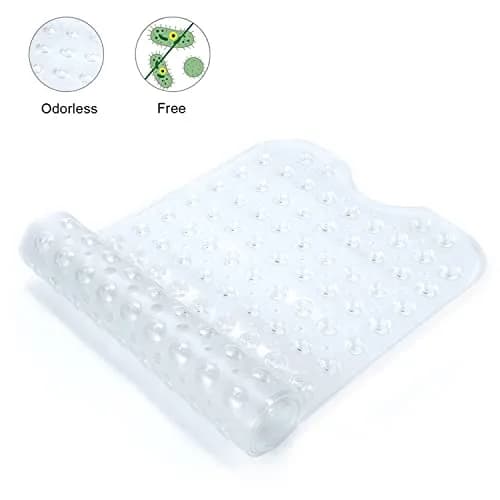 YINENN Bath and Shower Safety Mats 40x16 inch | Non Slip with Suction Cups, Extra Large, Machine Washable, Drain Holes, Clear thumbnail 3