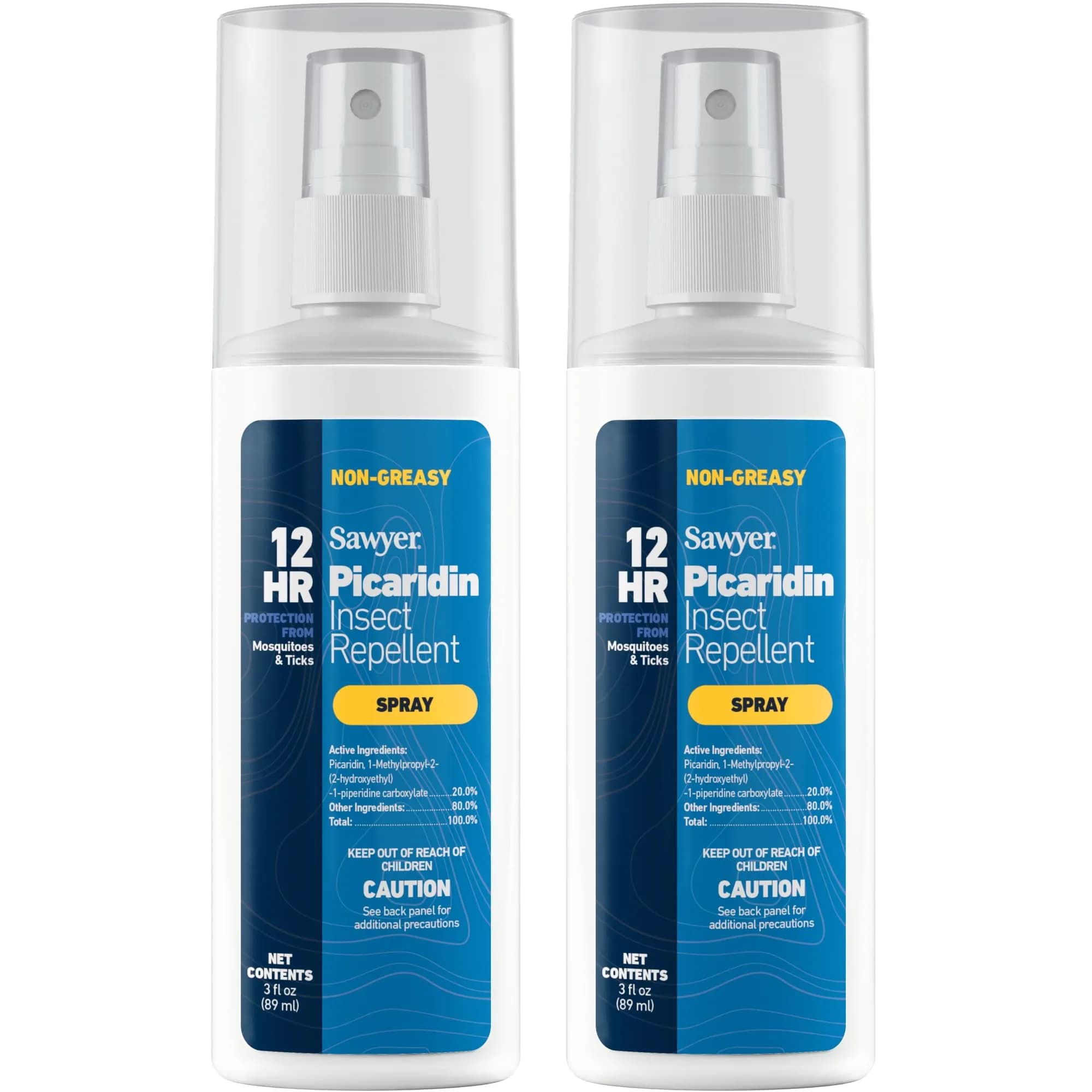 Sawyer Picaridin Insect Repellent Spray 20% — 177ml (6 Fl Oz) Pack of 2 | Repels Ticks & Mosquitoes for 12 Hours