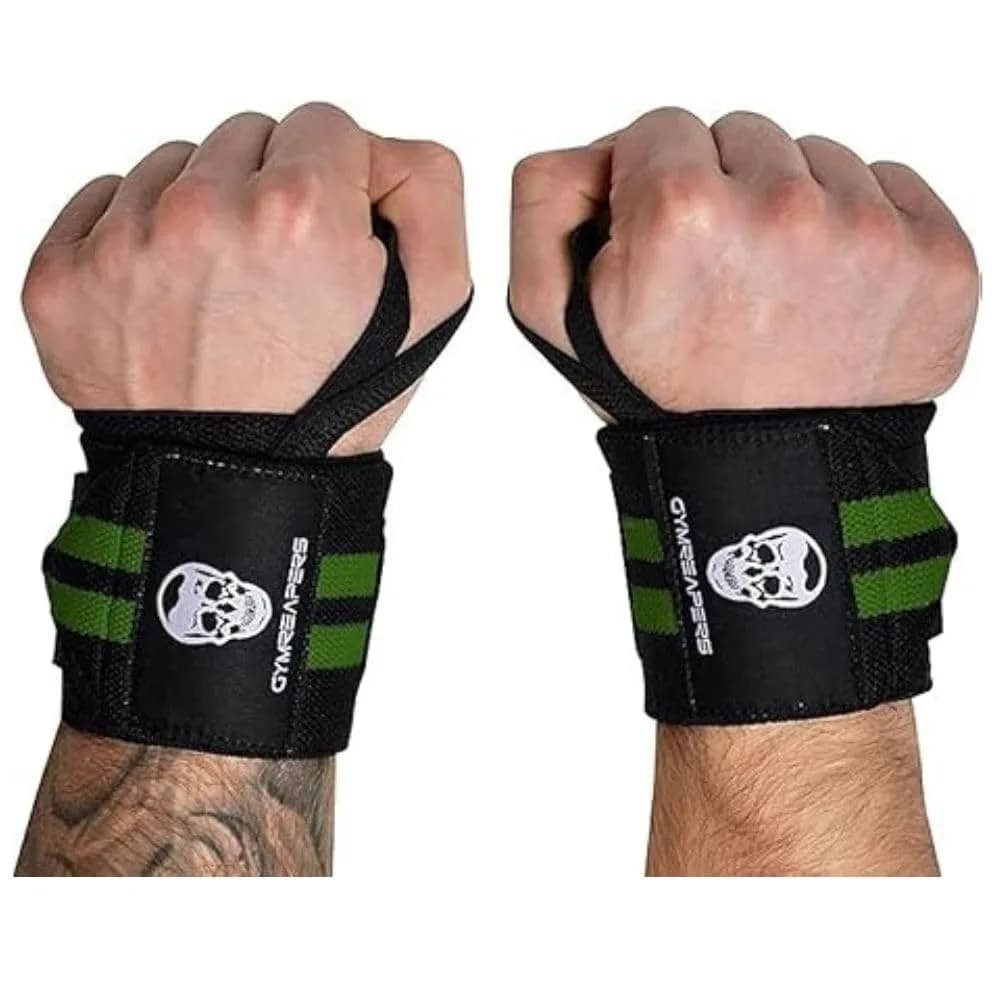 Gymreapers 18" Competition Grade Wrist Wraps | IPF Approved Heavy Duty Support — Military Green / 18"