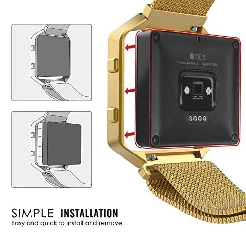 AISPORTS Stainless Steel Watch Frame for Fitbit Blaze (Gold) | Protects Your Smartwatch thumbnail 8