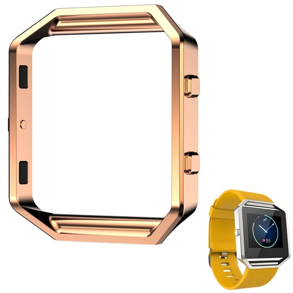 AISPORTS Stainless Steel Watch Frame for Fitbit Blaze (Gold) | Protects Your Smartwatch — Rose Gold