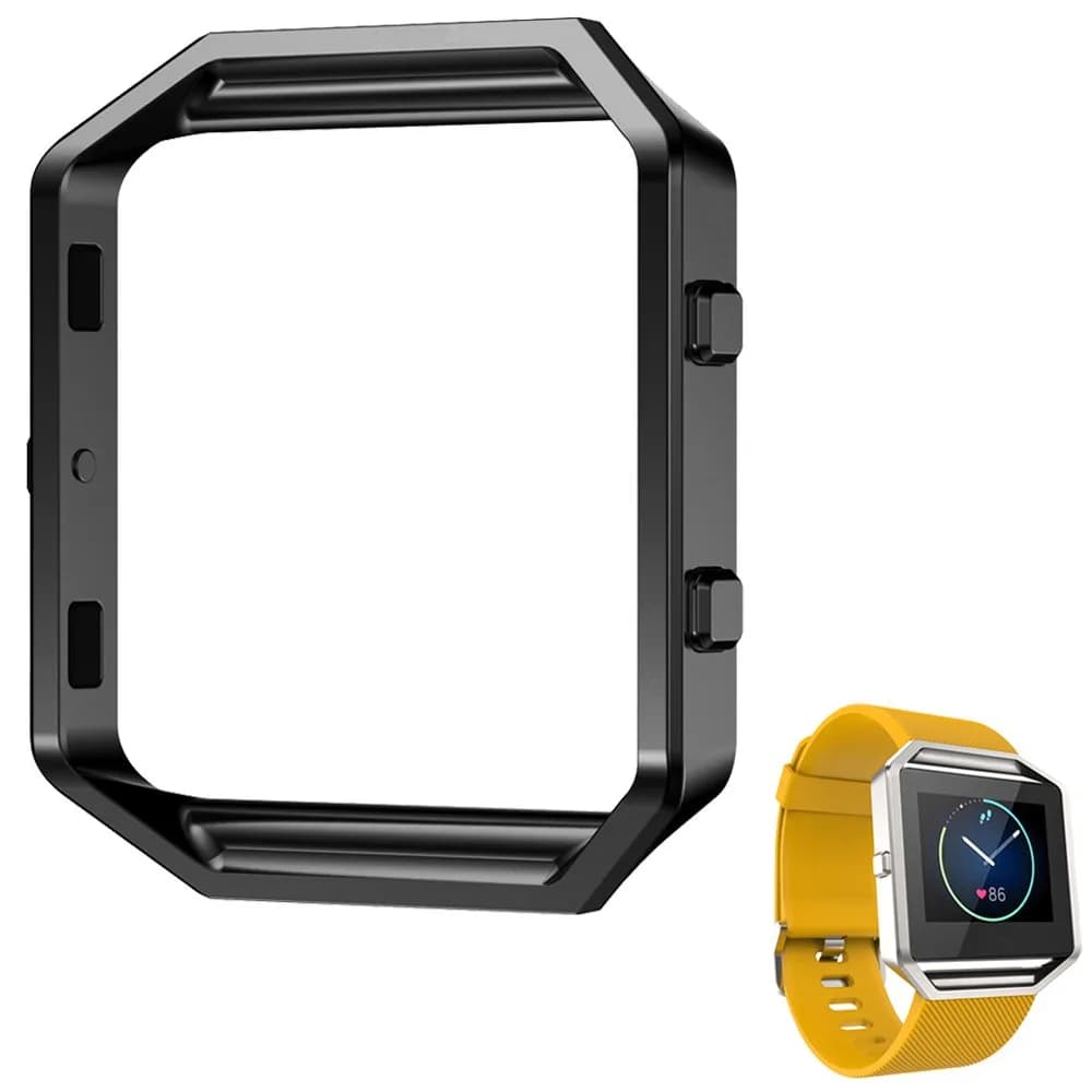 AISPORTS Stainless Steel Watch Frame for Fitbit Blaze (Gold) | Protects Your Smartwatch — Black