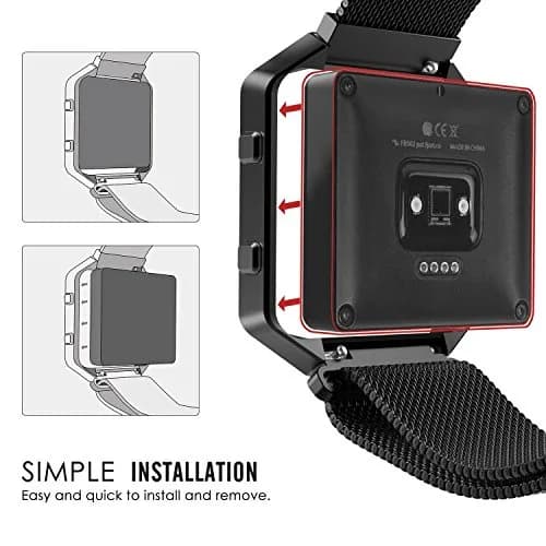 AISPORTS Black Stainless Steel Metal Frame for Fitbit Blaze Smart Watch | Compatible with Fitbit Blaze Only thumbnail 6