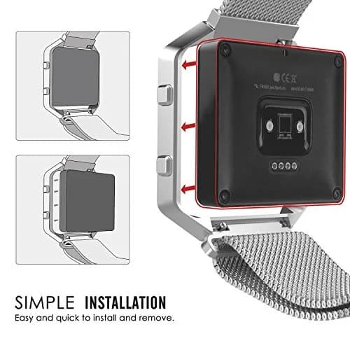 AISPORTS Silver Stainless Steel Frame for Fitbit Blaze Smartwatch | Compatible with Fitbit Blaze Only thumbnail 6