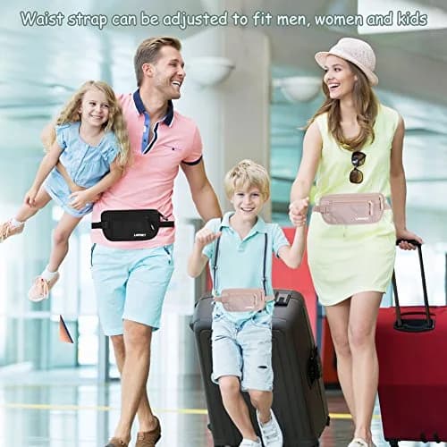 LANNEY RFID Blocking Money Belt Waist Wallet with 10 Card Sleeves | Waterproof Hidden Stash for Travel thumbnail 7