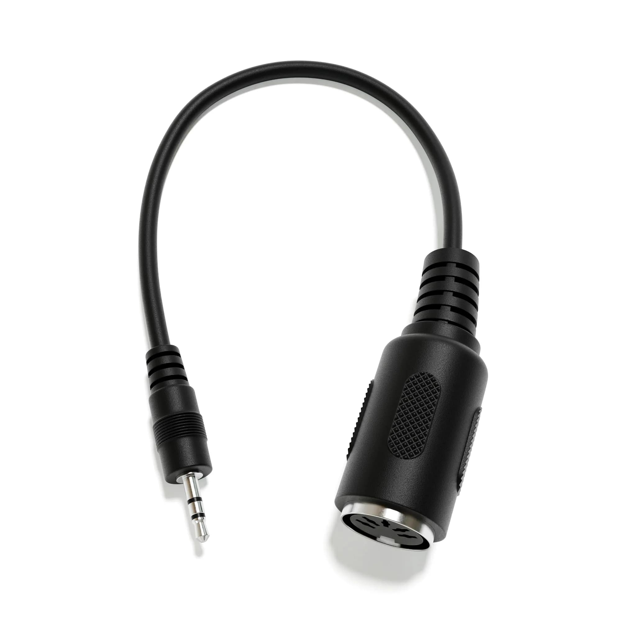 ExcelValley 5-Pin DIN MIDI Adapter Breakout Cable for 3.5mm Mini Jack, 15cm (5.91") | Connects MIDI Devices to Audio Jacks — Black