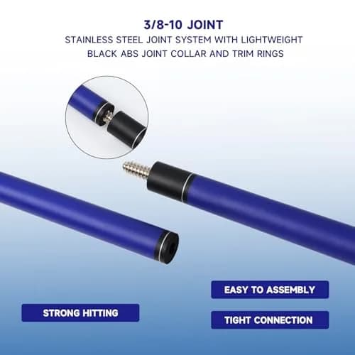 GSE Games & Sports Expert Fiberglass Graphite Pool Cue Stick 58" 20oz | Warp-Resistant Matte Blue thumbnail 3