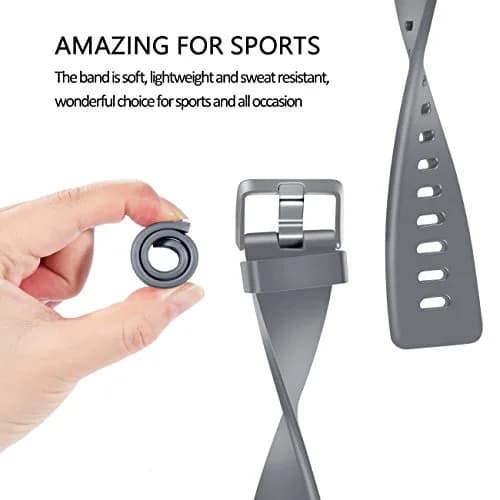 Wepro Sport Bands for Fitbit Versa 2, Versa Lite, Versa — Small 14-18cm (5.5"-7.2") Gray thumbnail 5