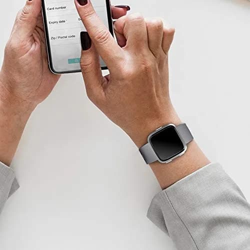 Wepro Sport Bands for Fitbit Versa 2, Versa Lite, Versa — Small 14-18cm (5.5"-7.2") Gray thumbnail 6