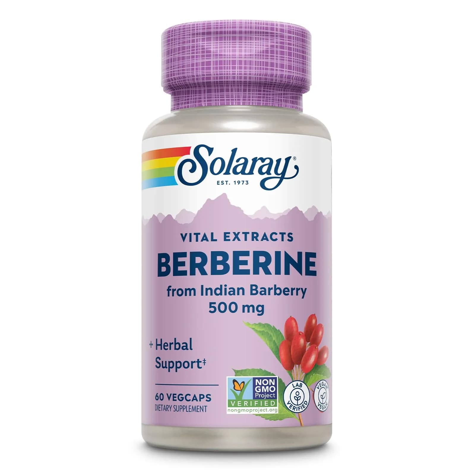 SOLARAY Berberine Extract 500 mg | Herbal Support for Active Lifestyle
