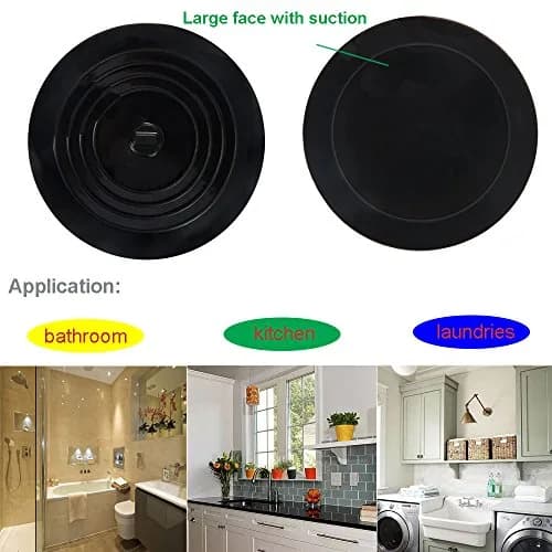 V-TOP 6" Silicone Drain Stopper 2 Pack | Large Flat Suction Cover for Kitchen, Bathroom & Laundry thumbnail 7