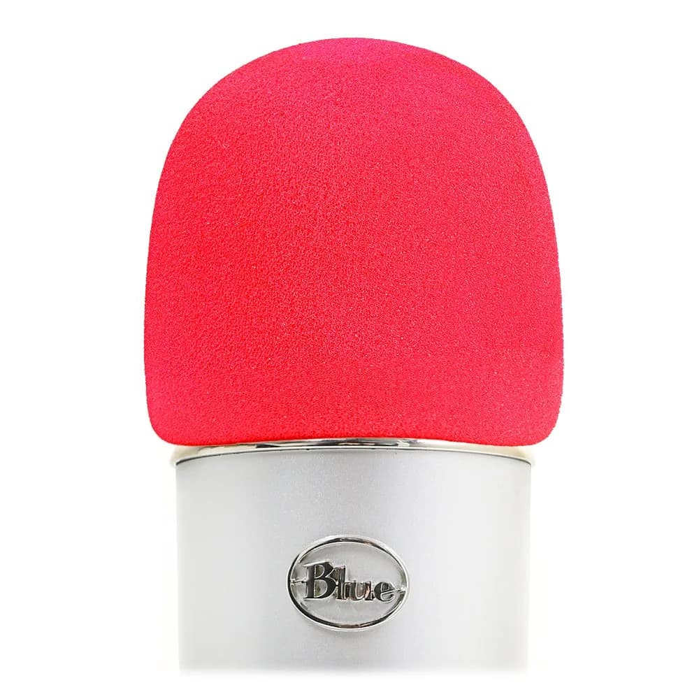 YOUSHARES Foam Microphone Windscreen for Blue Yeti, Yeti Pro, MXL, Audio Technica - Red (7.8cm / 3.1in) - main product image