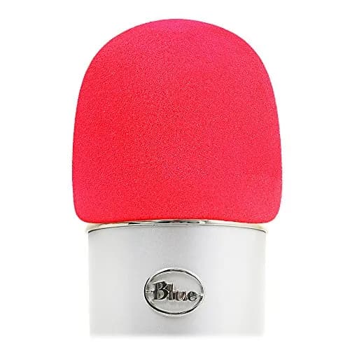 YOUSHARES Foam Microphone Windscreen for Blue Yeti, Yeti Pro, MXL, Audio Technica - Red (7.8cm / 3.1in) thumbnail 1