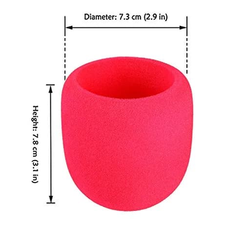 YOUSHARES Foam Microphone Windscreen for Blue Yeti, Yeti Pro, MXL, Audio Technica - Red (7.8cm / 3.1in) thumbnail 2