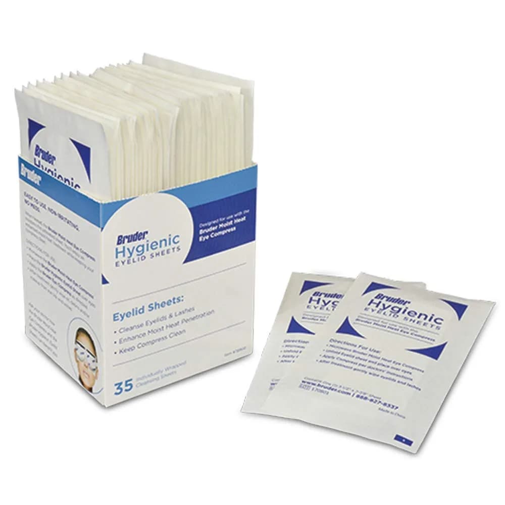 Bruder Hygienic Eyelid Micro Fine Sheets 35 Count | Disposable, Hypoallergenic, Cleansing for Dry Eyes - main product image