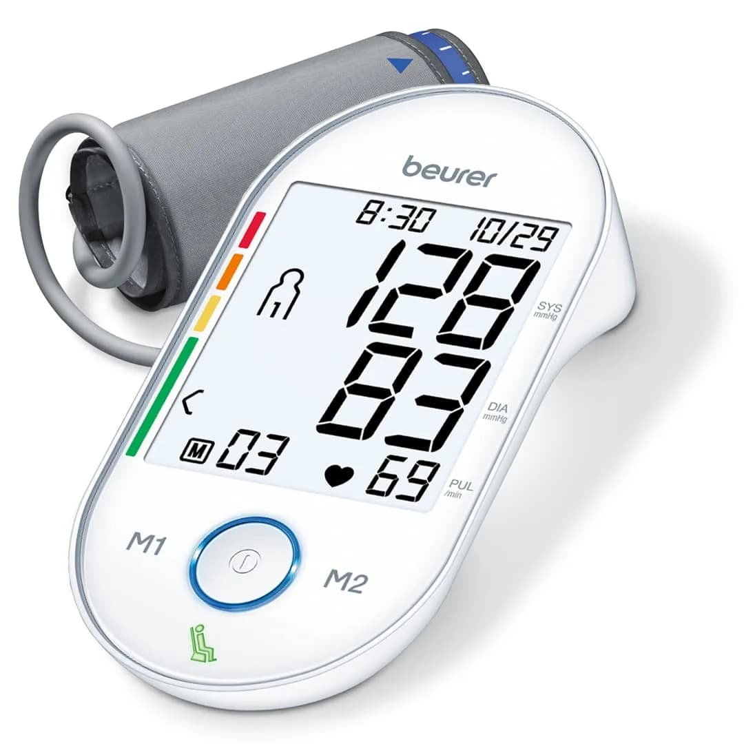 Beurer BM81 easyLock Automatic Upper Arm Blood Pressure Monitor with Bluetooth | 24-40 cm Cuff — White - Bm55