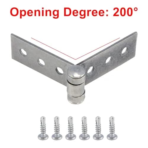 S SYDIEN Silver Folding Butt Hinges 2Pcs 84mm (3.31'') | Heavy Duty Stainless Steel Door Hinges for Cabinets & Windows thumbnail 3