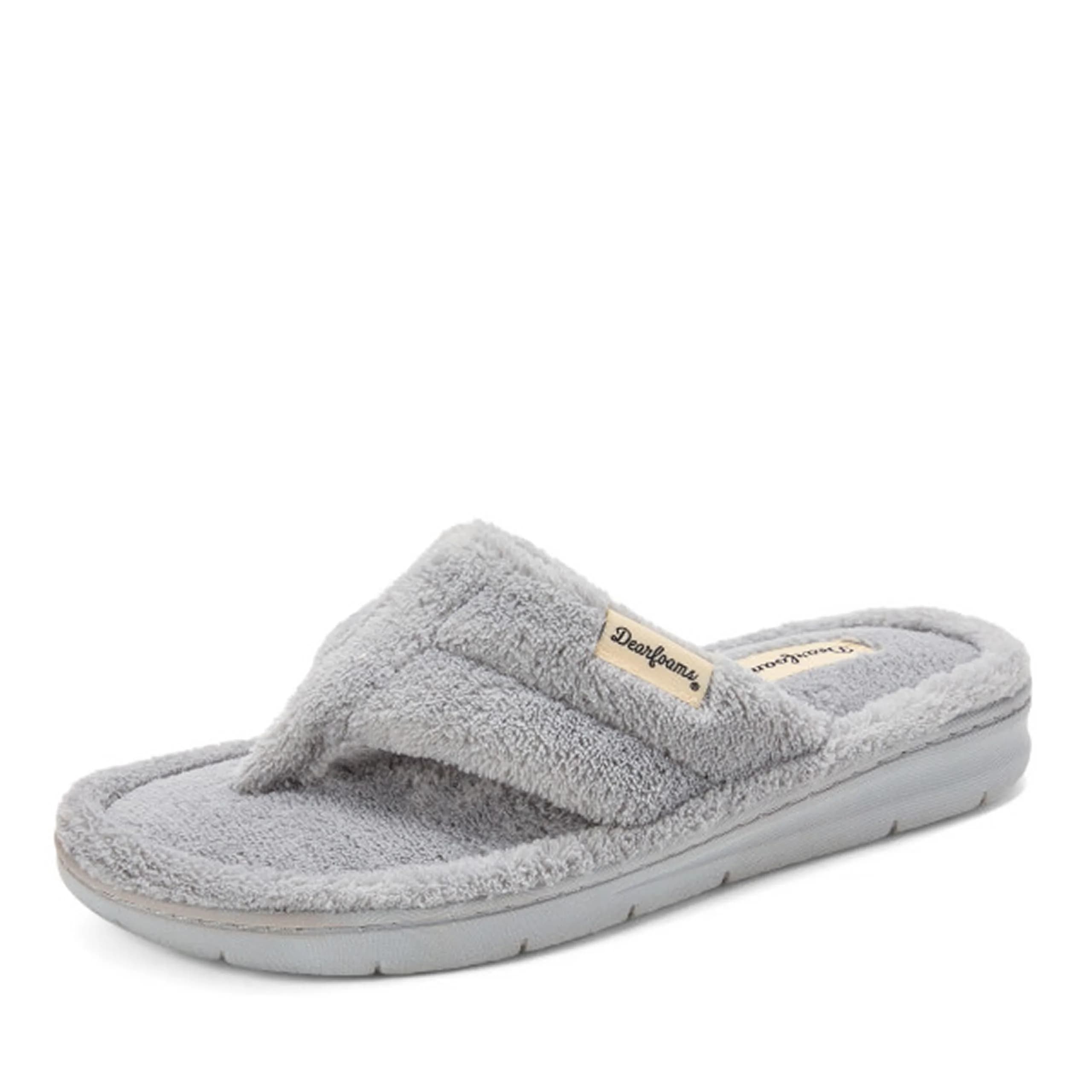Dearfoams Melanie Terry Thong Slipper, Paradise Pink, 7-8 | Memory Foam Indoor-Outdoor Comfort — Sleet
