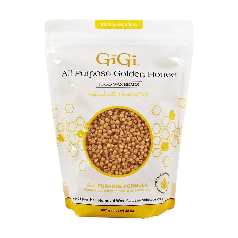GiGi All Purpose Golden Honee Hard Wax Beads for Hair Removal 907g (32 oz) | Stripless, All Skin & Hair Types