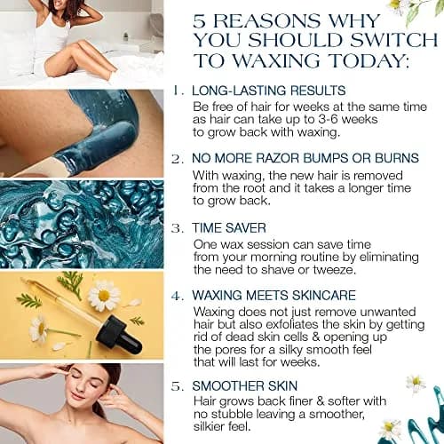 GIGI Azulene Hard Wax Beads for Sensitive Skin, 907g (32 oz) | Gentle Face & Body Hair Removal thumbnail 5