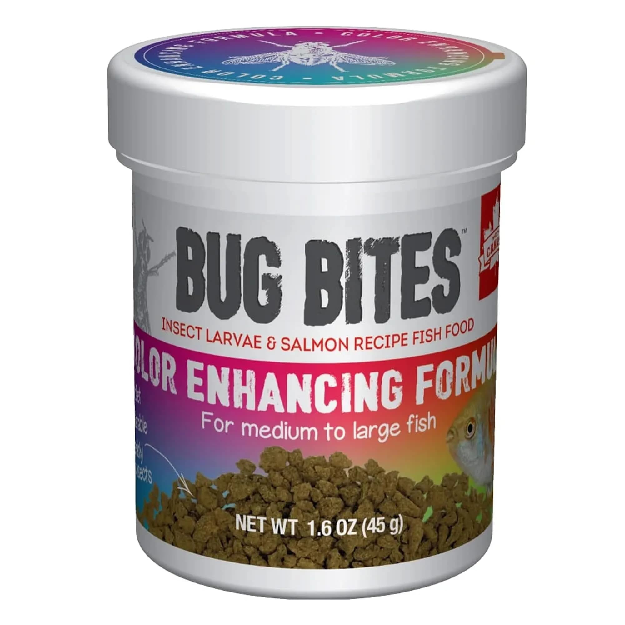 Fluval Bug Bites Color Enhancing Tropical Fish Food Granules 156 g (5.5 oz) Pack of 2 | Insect-Based Protein for Medium to Large Fish — 1.6 Ounce