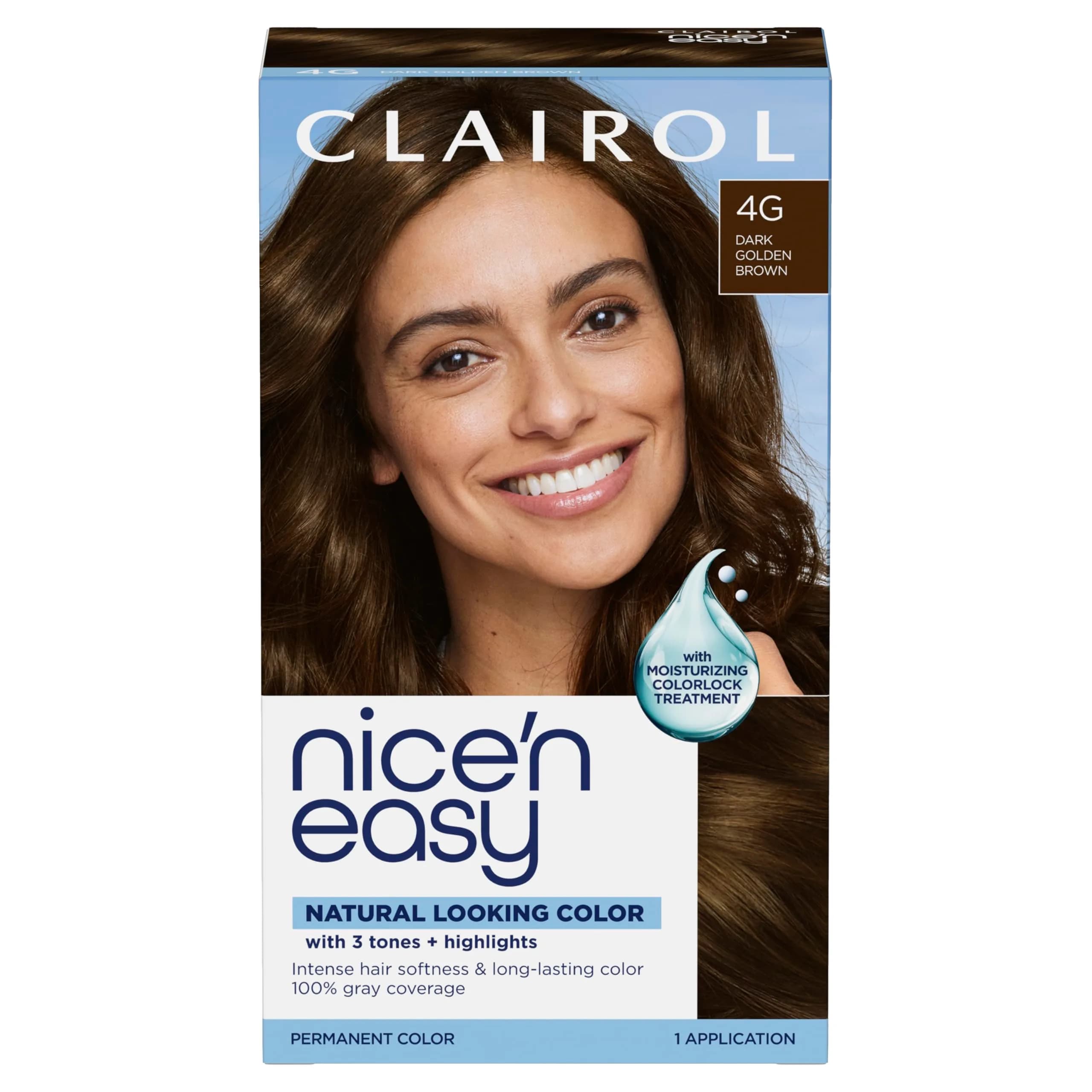 Clairol Nice'n Easy Permanent Hair Dye 4G Dark Golden Brown, 6.26 Fl Oz (Pack of 1)