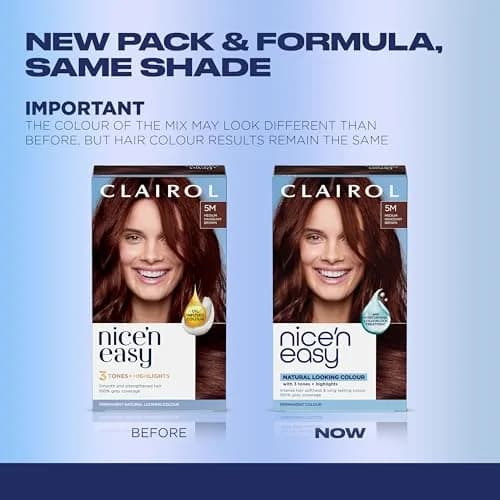 Clairol Nice'n Easy 5M Medium Mahogany Brown Permanent Hair Dye for Rich Colour - 3 Pack thumbnail 2