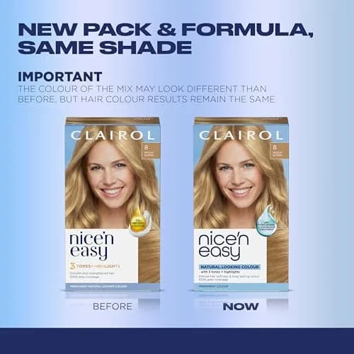 Clairol Nice'n Easy Permanent Hair Dye, 8 Medium Blonde (Pack of 3) | Natural Looking Color with 100% Gray Coverage thumbnail 2
