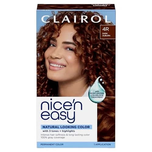 Clairol Nice'n Easy Permanent Hair Dye 4R Dark Auburn, Pack of 1, 6.26 Fl Oz | 100% Gray Coverage thumbnail 1