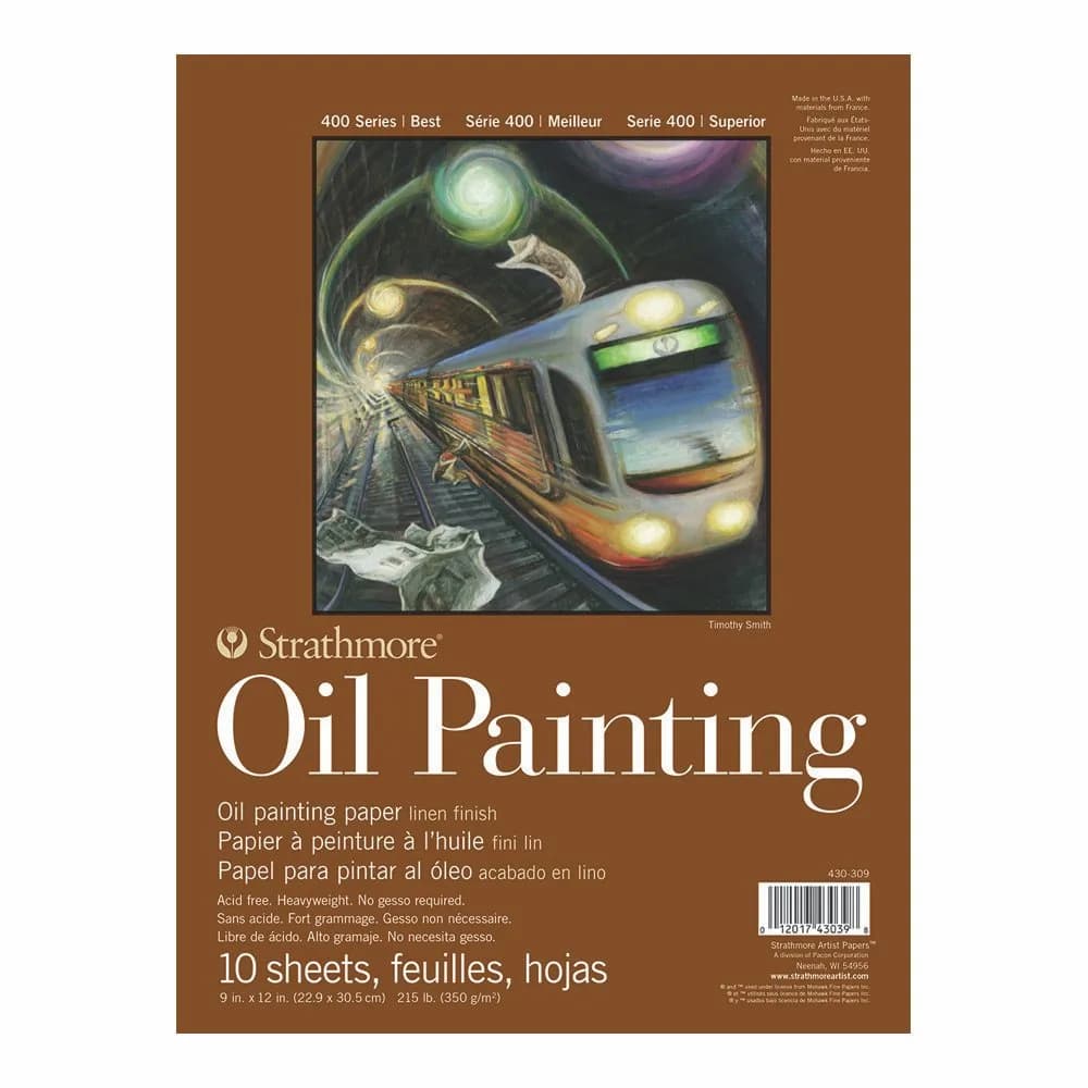 Strathmore 400 Series Oil Painting Pad 9" x 12" | Textured Linen Surface for Final Art - main product image