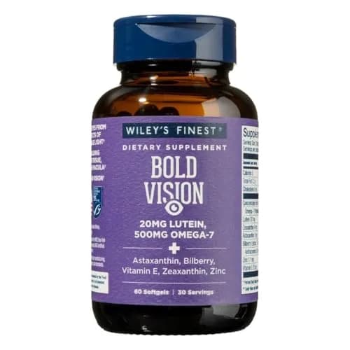 Wiley's Finest Wild Alaskan Fish Oil Bold Vision, 60 Softgels | Eye & Vision Support with Omega-7 & Lutein thumbnail 1