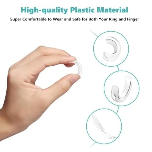 Feramox Invisible Ring Size Adjuster Set | 8 pcs, Transparent, Fits 1mm-10mm Bands thumbnail 3