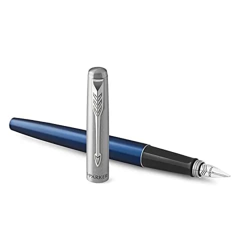 Parker Jotter Fountain Pen Royal Blue Medium Nib with Blue Ink Gift Box | Smooth Ink Flow Writing Instrument thumbnail 1