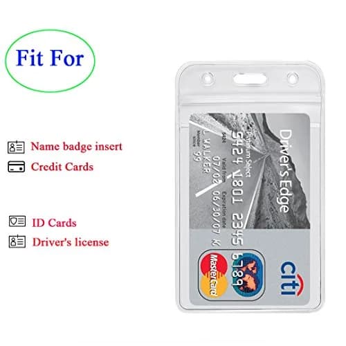 YOUOWO 2 Pack Blue Red Lanyards with Vertical ID Badge Holders, 20.8cm (8.2in) Lanyard Length | Lightweight & Waterproof thumbnail 5